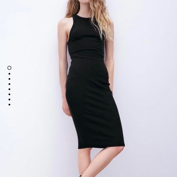 Zara | Dresses | Midi Ribbed Cotton 